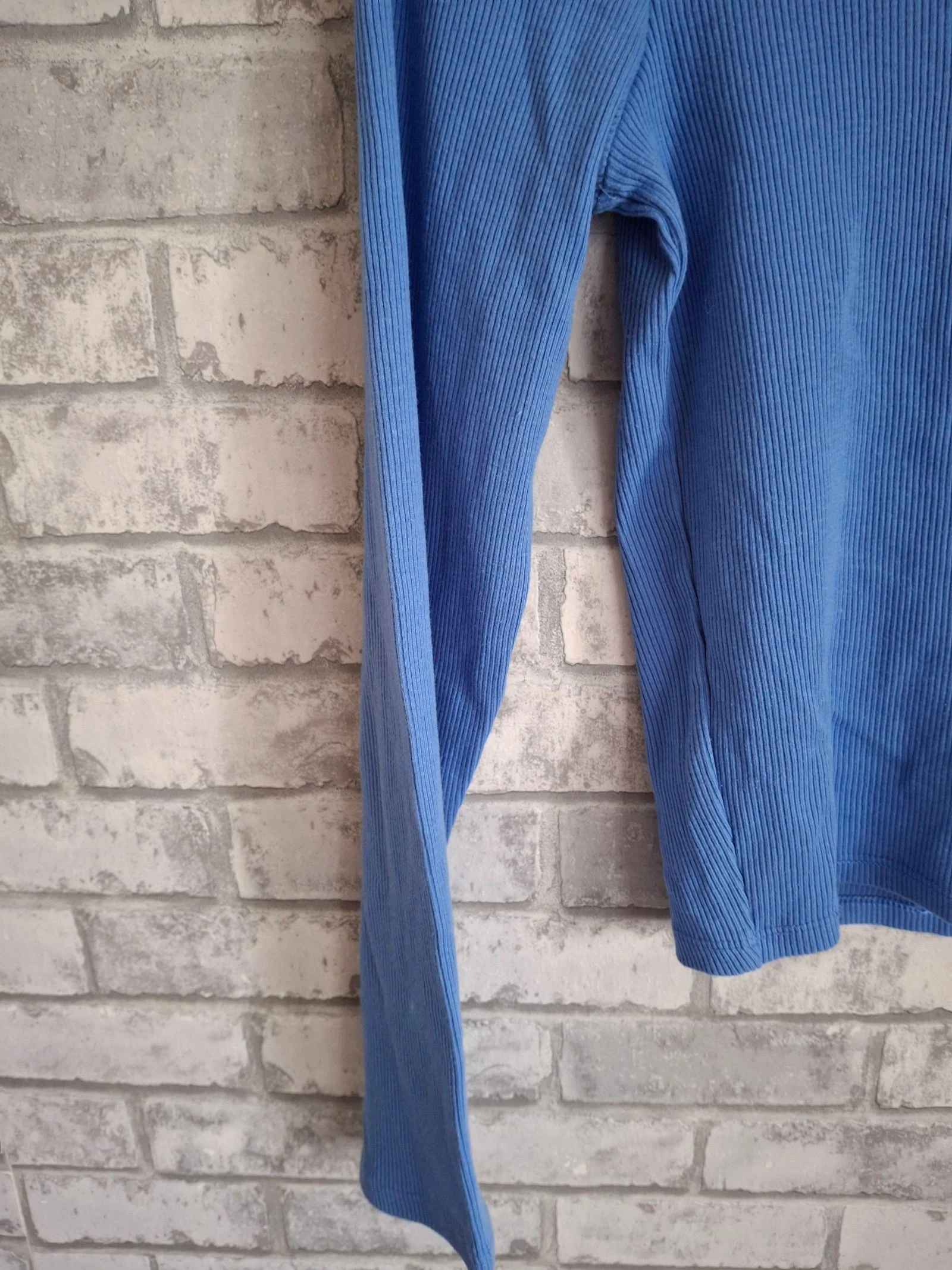 Blue ribbed top with stand-up collar size S Jennyfer – photo 4